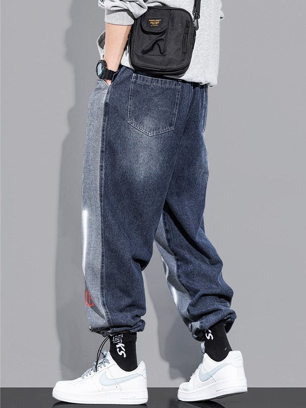 EMMIOL Men's Graffiti Print Tapered Jeans