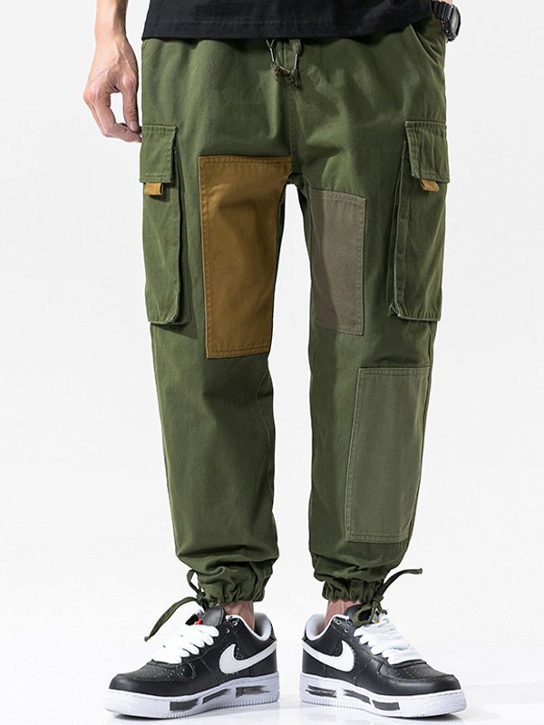 EMMIOL Herren Baumwolle Patchwork Cargohose