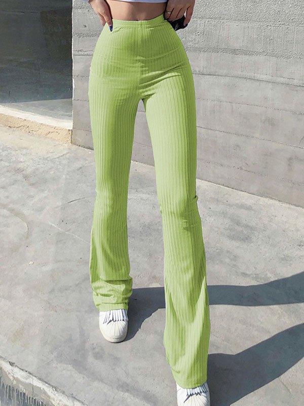 EMMIOL Pantalones acampanados de talle medio acampanados