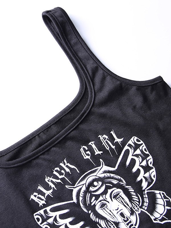 EMMIOL Dark Girl Printed Crop Tank Top