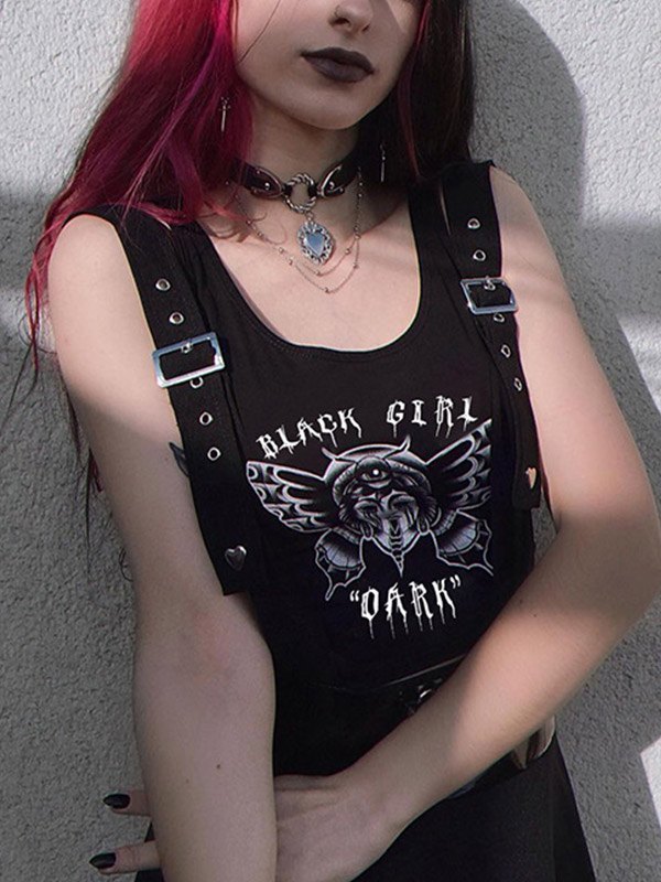 EMMIOL Dark Girl Printed Crop Tank Top