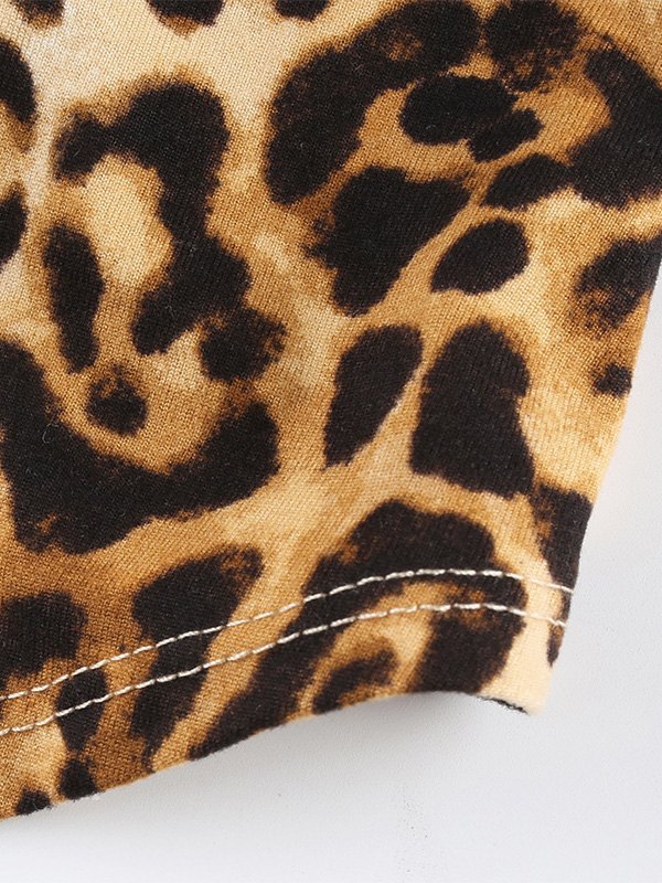 EMMIOL Cross Back Leopard Crop Cami Top
