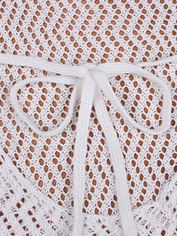 EMMIOL Vestido de crochet hueco con espalda abierta