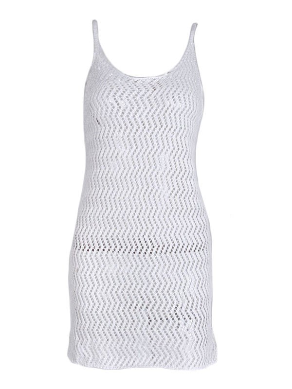 EMMIOL Vestido de crochet hueco con espalda abierta