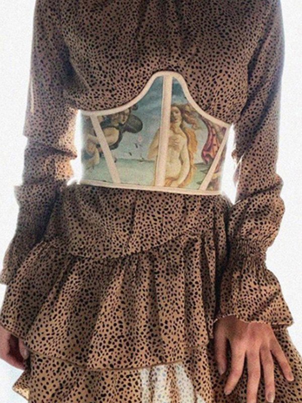 EMMIOL Splice Oil Painting Corset Top
