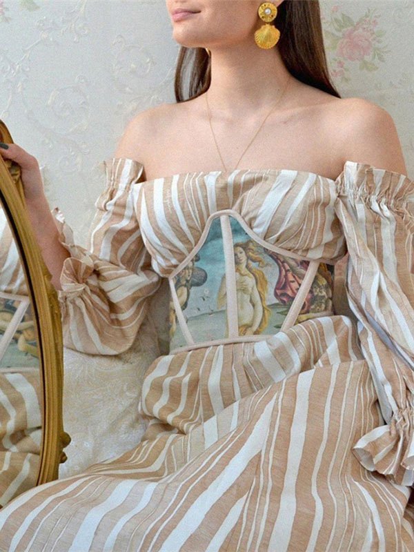 EMMIOL Splice Oil Painting Corset Top