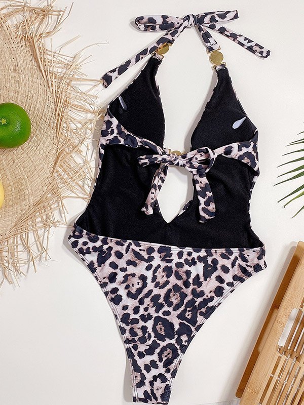 EMMIOL Costume da bagno intero con stampa leopardata