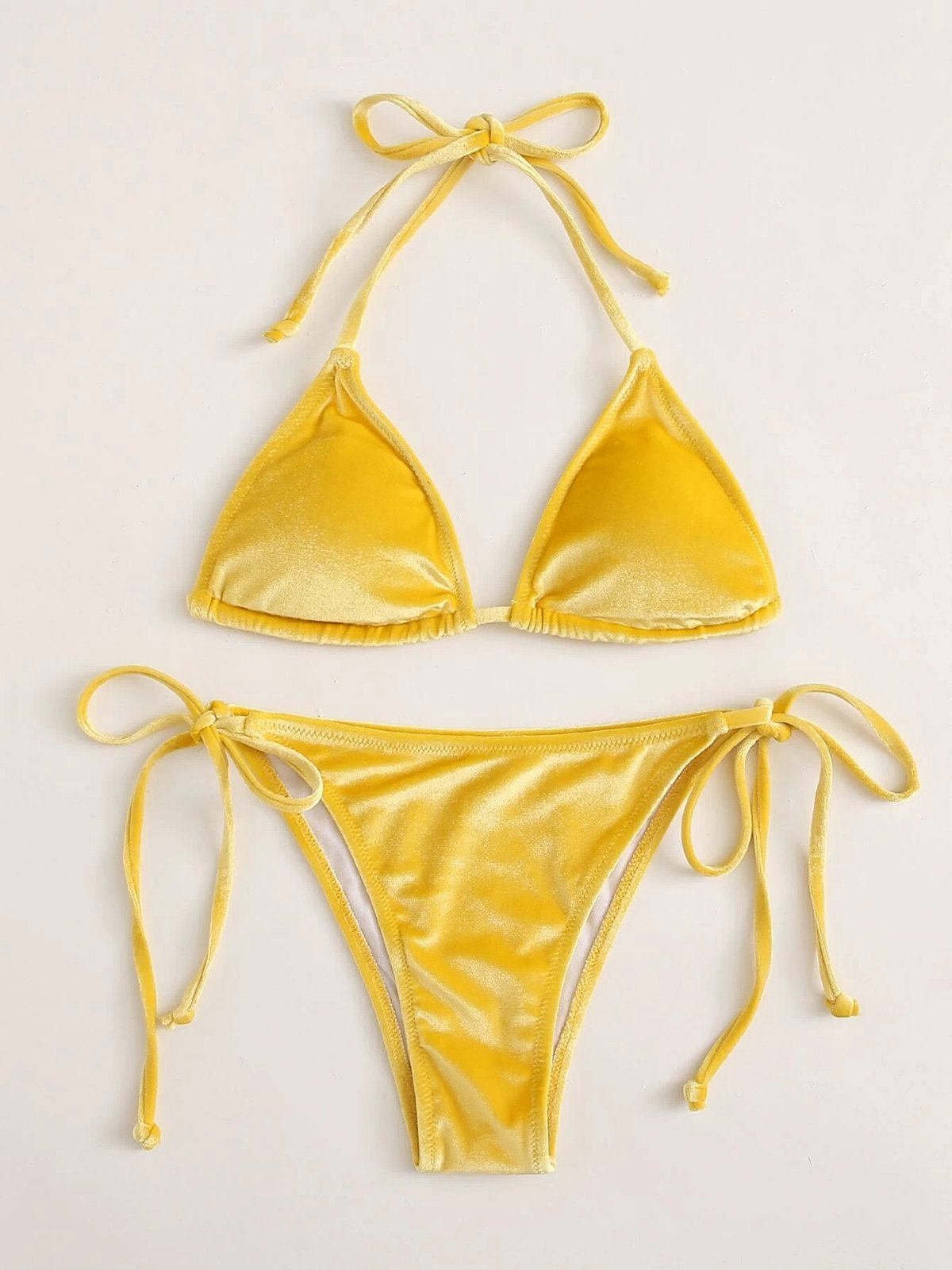 EMMIOL Costume da bagno bikini in velluto
