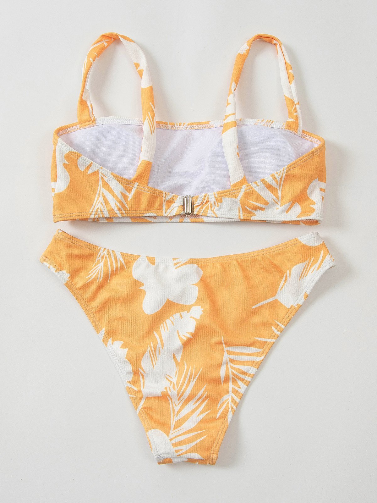 EMMIOL Rib Tropical Plants Bikini Swimsuit
