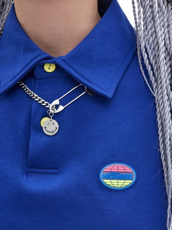 EMMIOL Einfaches Langarm-Polo-Crop-Top