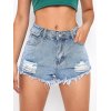 EMMIOL Shorts de mezclilla de tiro alto desgastados