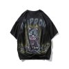 EMMIOL Camiseta con estampado de grafiti de gato feroz para hombre