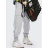 EMMIOL Pantalón jogger con botones de algodón para hombre