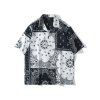 EMMIOL Camisa con estampado de paisley patchwork para hombre