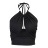 EMMIOL Ausschnitt Halfter Crop Cami Top