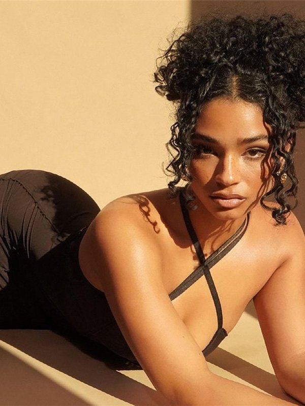 EMMIOL Cross Over Halter Mesh Maxi Dress