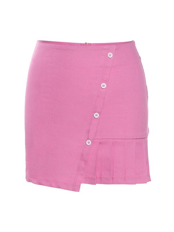 EMMIOL Irregular Pleated Mini Skirt