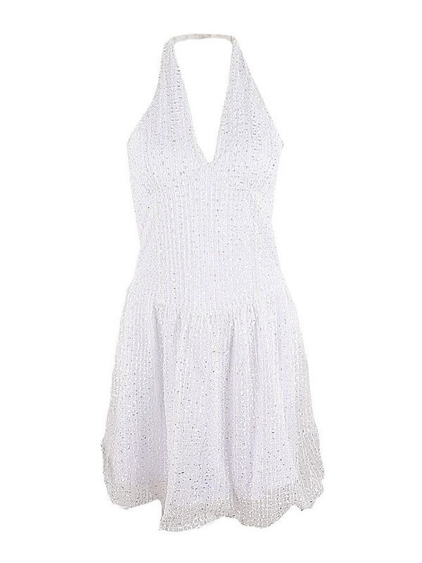 EMMIOL Textured Halter Mini Dress