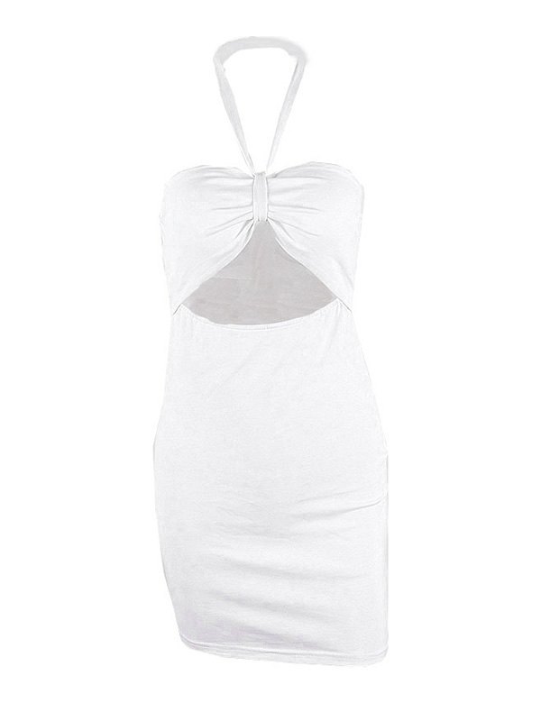EMMIOL Minivestido ajustado con escote halter recortado