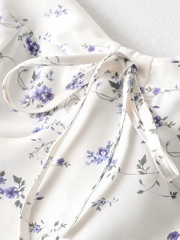 EMMIOL Floral Print Slit Slip Maxi Dress