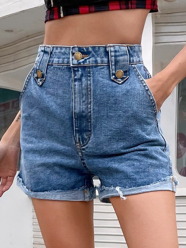 2022 Pantaloncini di jeans strappati arrotolabili Blu XS In Pantaloncini  Jeans Online Store. Best For Sale | Emmiol.com