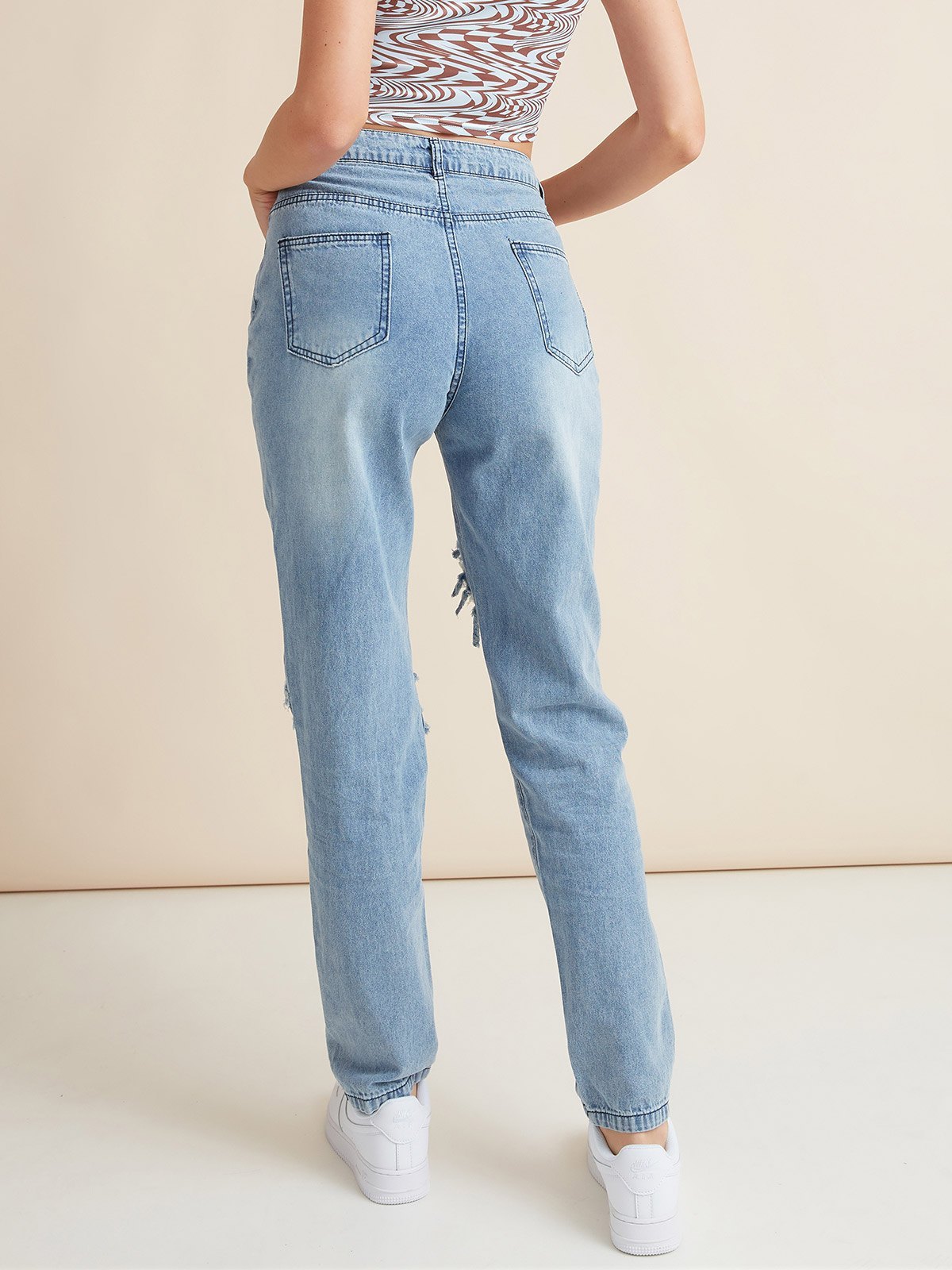 EMMIOL Ripped Boyfriend Jeans