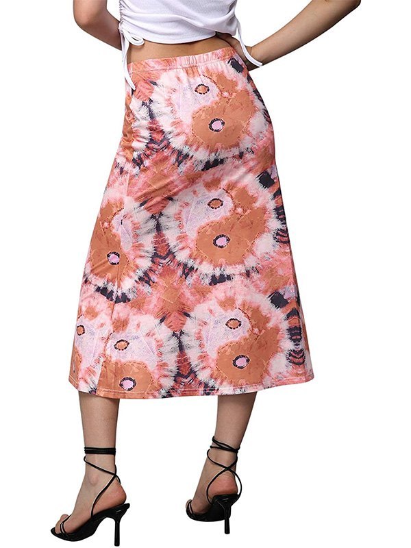 EMMIOL Tai Chi Printed Midi Skirt