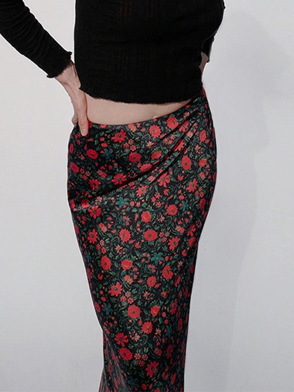 EMMIOL Printed Low Rise Maxi Skirt