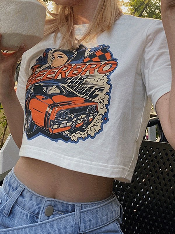 EMMIOL Beer Bro Graphic Crop Top