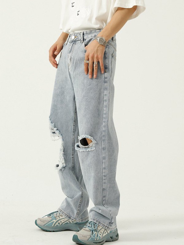 EMMIOL Men's Ripped Skate Jeans