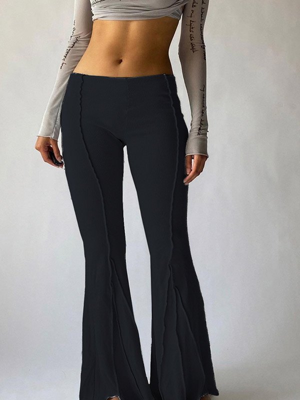 2022 Stitched Detail Flare Leg Pants 