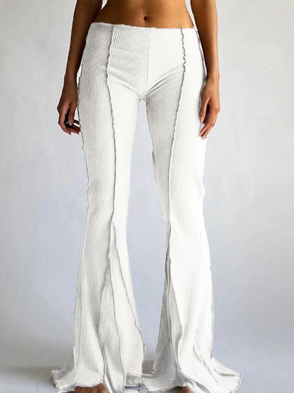 EMMIOL Stitched Detail Flare Leg Pants