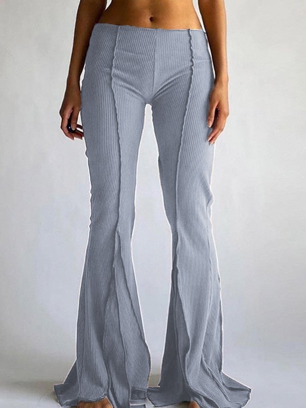 2022 Stitched Detail Flare Leg Pants 