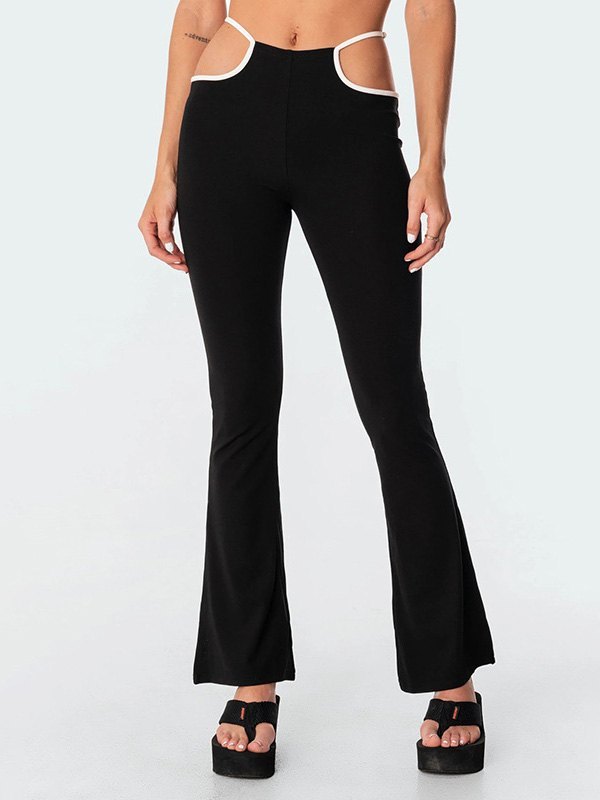 EMMIOL Conjunto de pantalones acampanados con aberturas en contraste