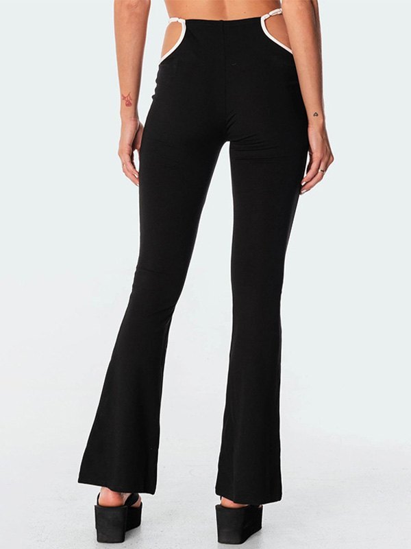 EMMIOL Conjunto de pantalones acampanados con aberturas en contraste