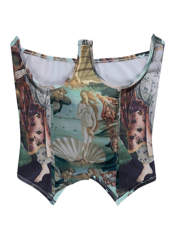 EMMIOL Oil Painting Corset Top