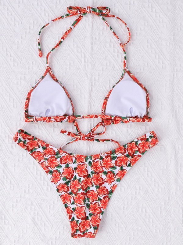 EMMIOL Floral Allover Halter Bikini Set