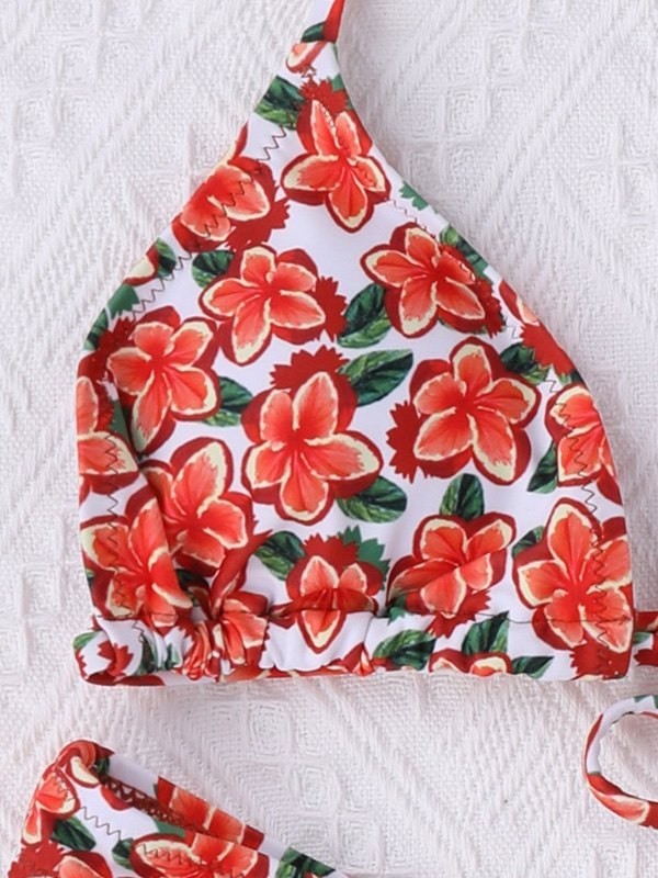 EMMIOL Floral Allover Halter Bikini Set