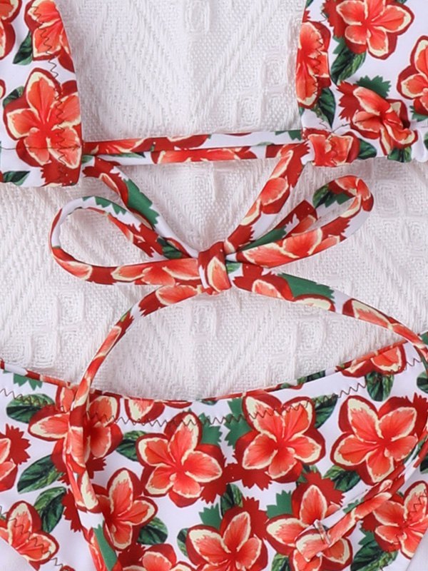 EMMIOL Floral Allover Halter Bikini Set
