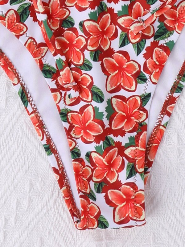 EMMIOL Floral Allover Halter Bikini Set