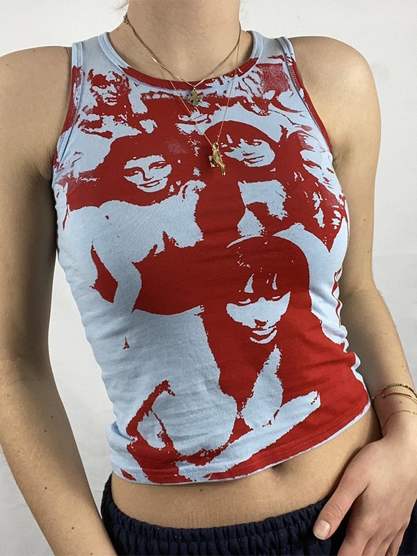 EMMIOL Vintage Girl Graphic Crop Tank Top