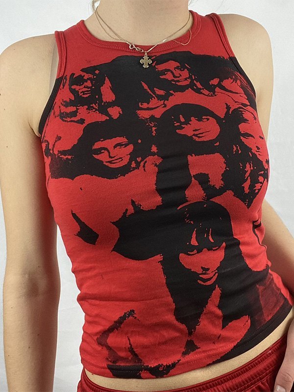 EMMIOL Vintage Girl Graphic Crop Tank Top