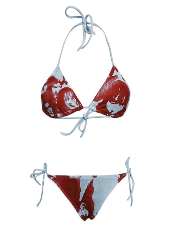 EMMIOL Screen Print Halter Bikini Set