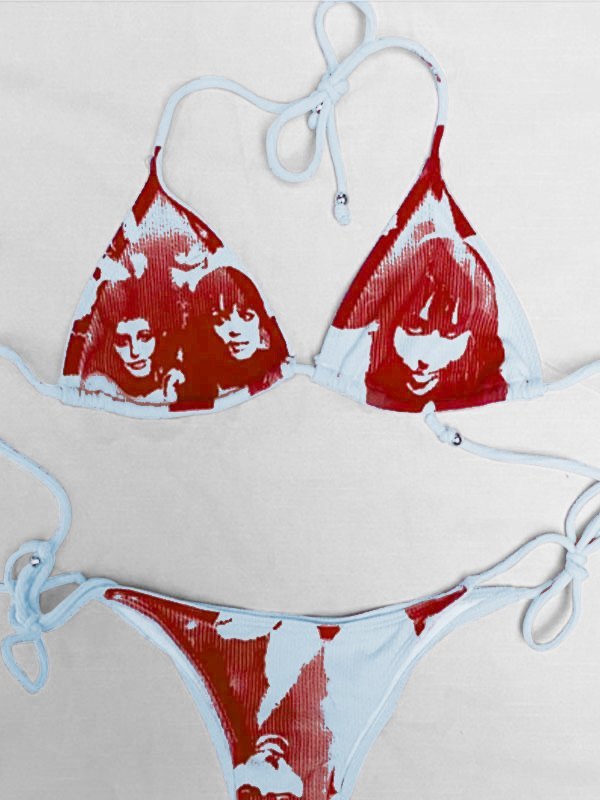 EMMIOL Screen Print Halter Bikini Set