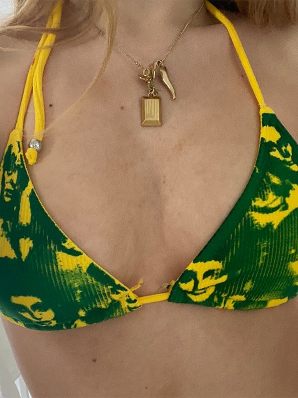 EMMIOL Siebdruck Halfter Bikini Set