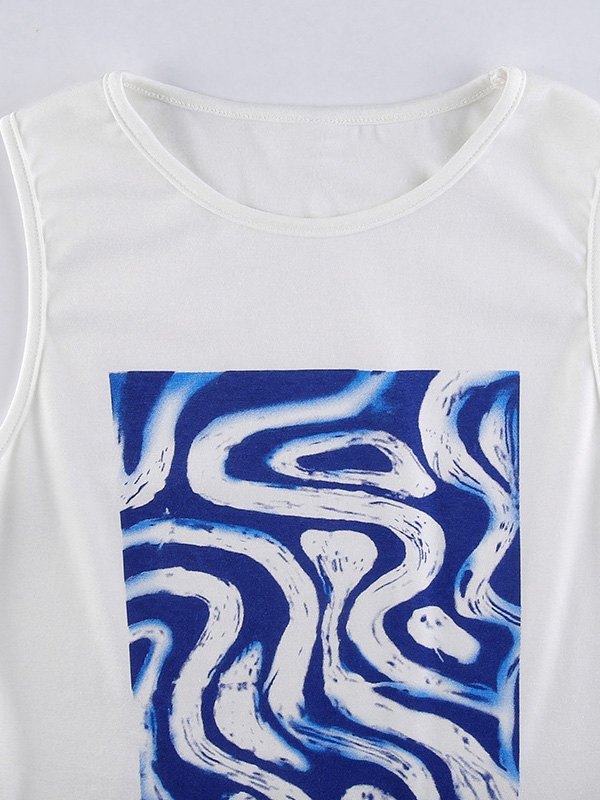 EMMIOL Wave Print Tank Top