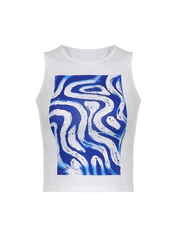 EMMIOL Wave Print Tank Top