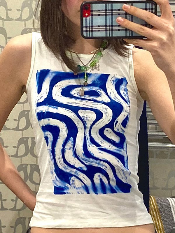 EMMIOL Wave Print Tank Top