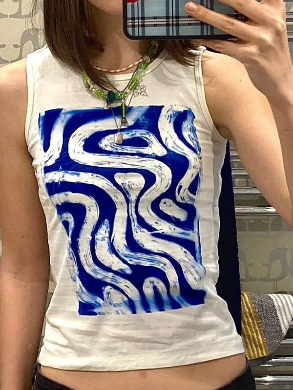 EMMIOL Wave Print Tank Top