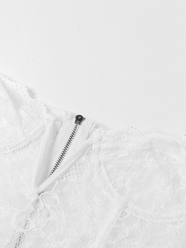 EMMIOL Top corsé de encaje transparente sin tirantes